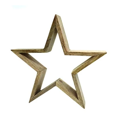 Abbildung von DARO DEKO Holz Stern massiv Natur 20 x 20cm