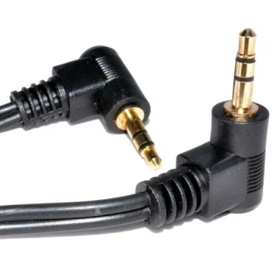 Abbildung von kenable 3,5 mm Doppelt Rechts Abgewinkelt Männlich Klinkenstecker Zum Stereo Audio Kabel 1 m [1 Meter/1m]