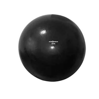 Abbildung von Sporttrend 24® Gymnastikball inkl. Fußpumpe in 55cm, 65 cm, 75cm Sitzball, Fitnessball, Yogaball, Sportball, Luftpumpe (Schwarz, 55 cm)