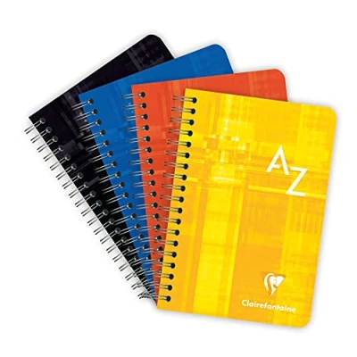 Abbildung von Clairefontaine 8509C Packung mit 5 Kladden/Adressbuch 9,5x14cm Doppelspirale, 90 Blatt kariert 90g, farbig sortiert, 1 Pack