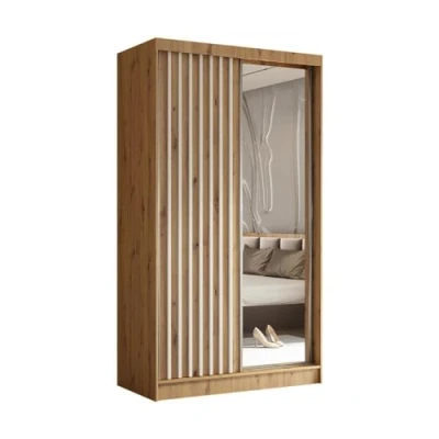 Abbildung von Beautysofa Kleiderschrank Helix (Garderobe mit Scharniertüren, Spiegel, schwarzes / weißes graues artisan) Lamellen