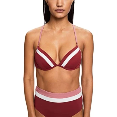 Abbildung von Esprit Tayrona PAR Padded Plunge Bikinitop, Damen, Größe: 38xC, Dark red