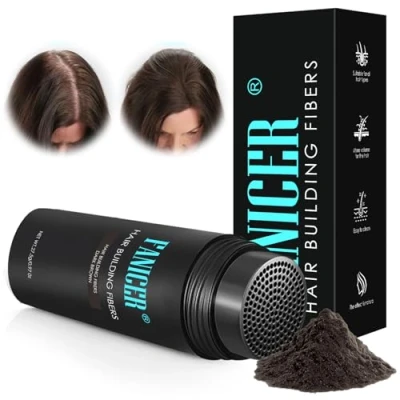 Abbildung von 27.5G Streuhaar zur Haarverdichtung,Haarfasern Haarverdichtung,Authentischer Look in für Männer&amp;Frauen,Hair Fibers,Haarpulver,Abdecken vondünner werdendem Haar oder Kahler Stellen (Dunkelbraun)