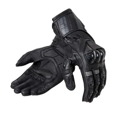 Abbildung von OZONE MOTO RS600 Leder Motorradhandschuhe für Männer Finger und Knöchel deckt Belüftung Flexible Elemente Touchscreen freundliche Pads