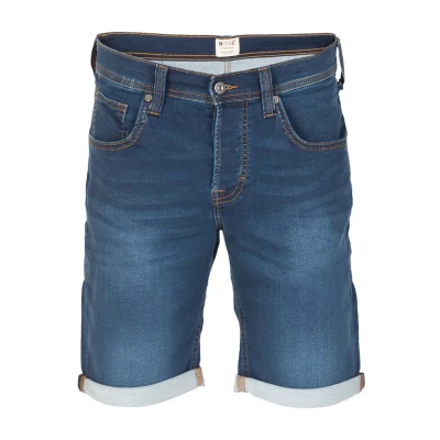 Abbildung von MUSTANG Jeans Shorts Herren Stretch Kurz Regular Fit Chicago Real X Kurze Hosen Sommer Denim Einfarbig Blau w30, Größe:W 30, Farbe:Denim Mid Blue (682)