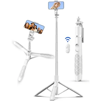 Abbildung von 179CM Handy Stativ, Aluminium Handystativ mit Fernbedienung, Erweiterbarer All in 1 Selfie Stick Stativ für iPhone, Smartphone &amp; Kamera Stative, Handyhalter iPhone/Android/Kamera