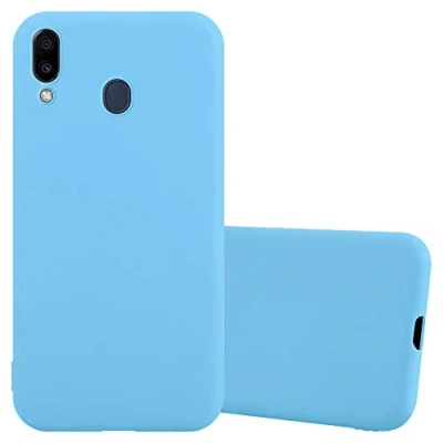 Abbildung von Cadorabo Hülle kompatibel mit Samsung Galaxy M20 Schutzhülle TPU Silikon Case Candy Design Slim Kratzfest Weiche Gummi Rundumschutz für in Blau