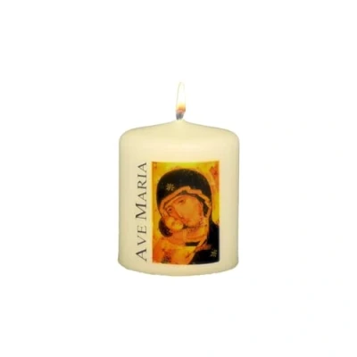 Abbildung von Wiedemann Kerzen Marienkerze Madonna mit Kind Elfenbein 60 x Ø 50 mm, 1 Stück