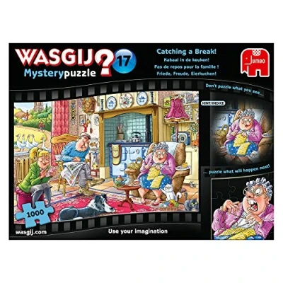 Abbildung von Jumbo Spiele Puzzle 19175 Wasgij Mystery 17 Friede, Freude, Eierkuchen 1000 Teile, Puzzleteile, Made in Europe