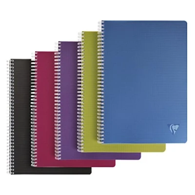 Abbildung von Clairefontaine 329125C Spiralbuch Linicolor Intense, DIN A4, 21 x 29,7, kariert, 50 Blatt 1 Stück farbig sortiert