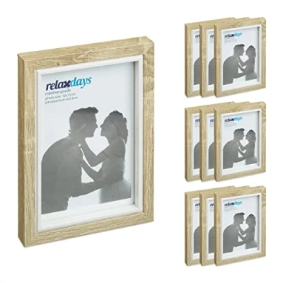 Abbildung von relaxdays Bilderrahmen Set 10er 10x15, Braun