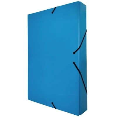 Abbildung von Raylu Paper Projektmappe Matt A4 mit 5 cm Rückenbreite, stabile Kartonmappe und Verschluss Gummibändern für Schulprojekte oder Büro, Aktenordner Größe 34 x 24 (Blau)