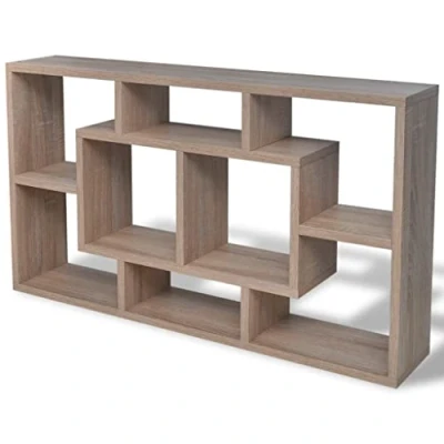 Abbildung von vidaXL Wandregal Hängeregal Wandboard Bücherregal CD DVD Regal + 8 Fächern Eiche