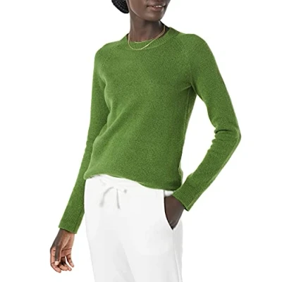 Abbildung von Amazon Essentials Damen Soft Touch Langarmpullover mit Rundhalsausschnitt in klassischer Passform, Grün, S