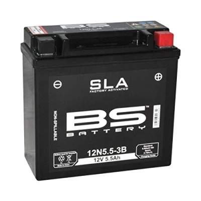 Abbildung von BS Battery 300840 12N5.5 3B AGM SLA Motorrad Batterie, Schwarz