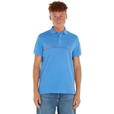Abbildung von Tommy Hilfiger Stripe Chest REG Poloshirt, Herren, Größe: Large, Blue spell