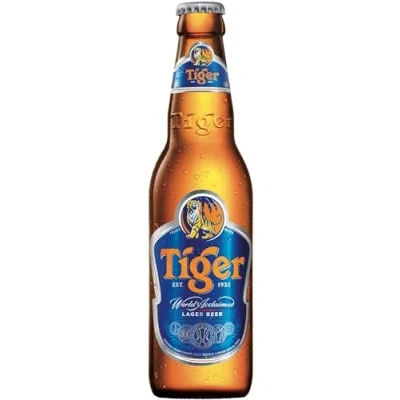 Abbildung von Tiger Lager Beer 0,33l Das beliebte Bier aus Singapur mit 5,0% Vol. Inklusive Haus der Biere Berlin Bierdeckel (12 Flaschen)
