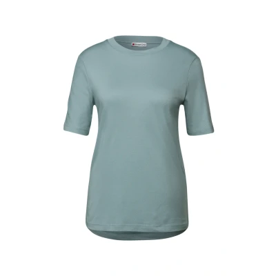 Abbildung von Street One Damen 3228125 Basic Shirt mit Turtleneck, Arona Blue, 42