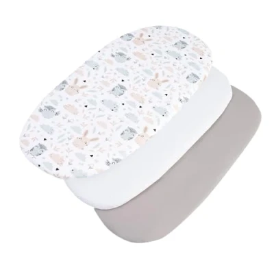 Abbildung von Medi Partners 3er Set Spannbettlaken Spannbettuch Kinderwagen 86x40cm 100% Baumwolle Matratzenschoner Baby