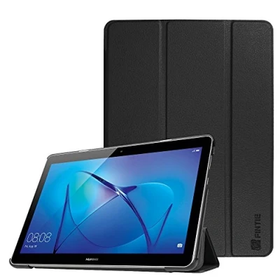 Abbildung von Fintie Hülle für Huawei MediaPad T3 10 Ultra Dünn Superleicht Flip Schutzhülle mit Standfunktion (9,6 Zoll) 24,3 cm Tablet PC, Schwarz