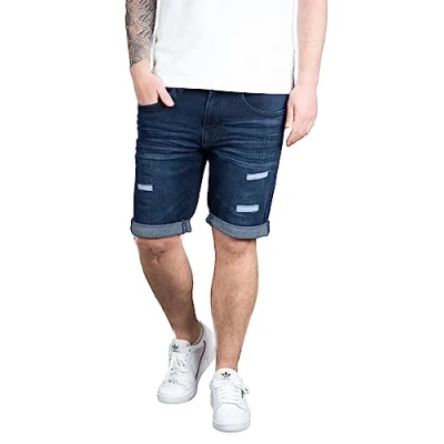 Abbildung von Indicode Joey Herren Shorts Jeansshorts Stretch Kurze Hose Jeans Short Denim (XL, Blue Black Holes)