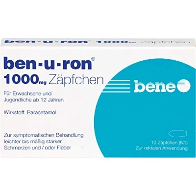 Abbildung von Ben u ron 1000 mg Erwachsenensuppositorien 10 St