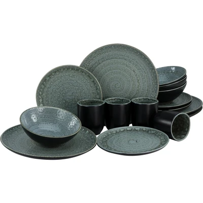 Abbildung von CreaTable Kombiservice &quot;Geschirr Set Villa Romana&quot;, (Set, 16 tlg., Kaffeeservice und Tafelservice im Set, für 4 Personen), Service, handwerklicher Charakter, Teile, Personen