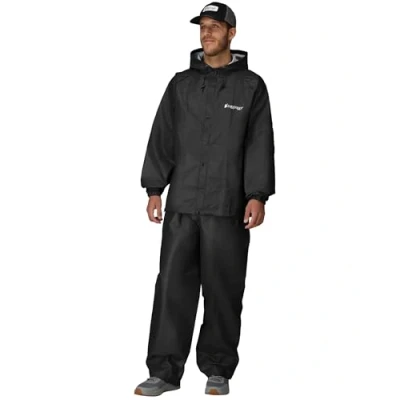 Abbildung von FROGG TOGGS Herren Pro Lite Regenanzug, wasserdicht, atmungsaktiv, zuverlässiger Schutz vor nassem Wetter, carbon schwarz, Small/Medium