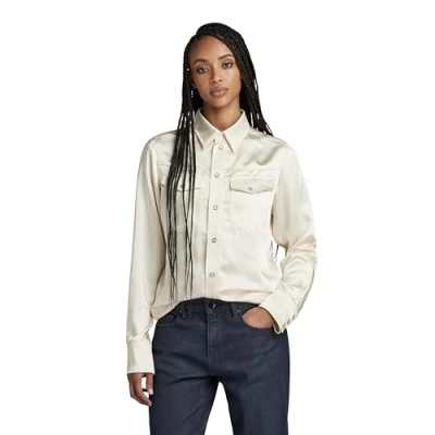 Abbildung von G STAR RAW Damen Slim Hemd , Beige (eggnog D24229 D414 G076), L