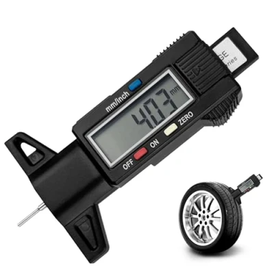 Abbildung von Gvolatee Profiltiefenmesser für Reifen, Reifenprofiltiefenmesser, Reifenprofilmesser, Profiltiefen Messgerät mit LCD Display, Reifentiefenmesser, Auto Tiefenmesser Digital PKW, LKW, Vans, Motorrad