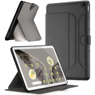 Abbildung von Poetic Explorer Magnetische Folio Standhülle Entwickelt für Google Pixel Tablet (2023), Fidget Mount Hülle Tablet, Schwarz