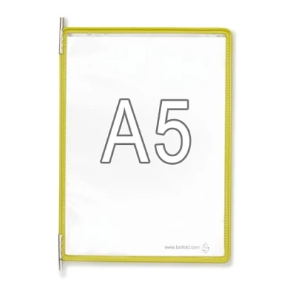 Abbildung von Tarifold Sichttafel A5 gelb 10 Stück mit 5 Aufsteckreitern 25mm