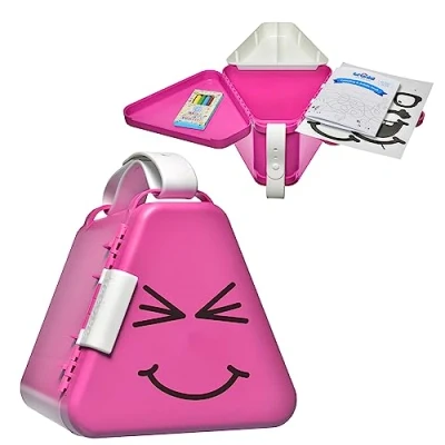 Abbildung von Trunki TeeBee Reisetisch Auto Kinder Knietablett und Reise Spielzeug Sortierbox Box Klein für den Autositz oder Unterwegs Rosa