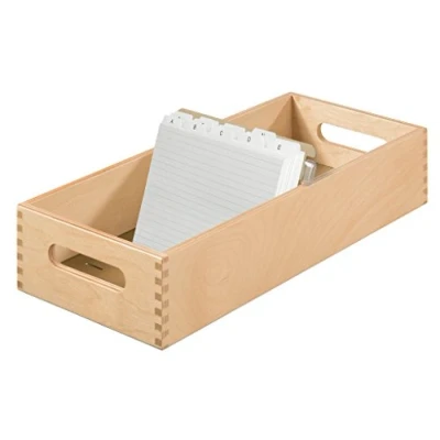 Abbildung von HAN Holz Karteirog für 1500 DIN A6 quer Karteikarten inkl. 1 Metallblattstütze, mit Beschriftungsfeld und Metallboden, FSC zertifiziertes Holz, hochwertige premium Qualität, 1006 0, Naturholz