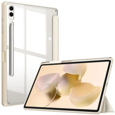 Abbildung von Fintie Hybrid Hülle für Samsung Galaxy Tab S10+ Plus/S9+ Plus 12.4 Zoll Tablet mit Stifthalter Stoßfeste Schutzhülle transparenter Hartschale auf der Rückseite, Starlight
