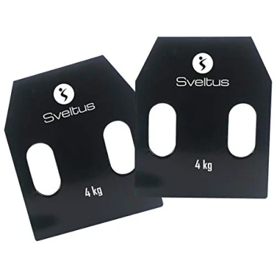 Abbildung von sveltus 1799 3 Stahlplatten mit Griffen, 4 kg X 2 , Erwachsene, Unisex, Schwarz, One Size