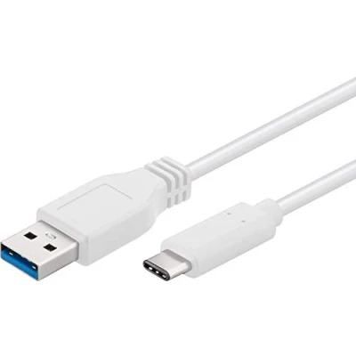 Abbildung von PremiumCord USB C auf 3.0 Verbindungskabel 2m, bis zu 5 Gbit/s, 3.0/3.1 SuperSpeed Datenkabel, 3.1 Typ Stecker A Stecker, 3x geschirmt, Farbe weiß, Länge 2m