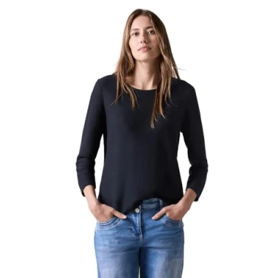Abbildung von CECIL Damen B302720 Strukturshirt, Universal Blue, S EU