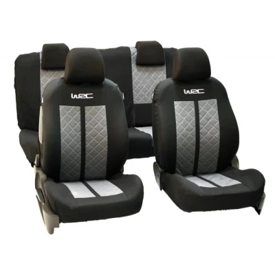Abbildung von WRC 007588 Sitzschonbezug schwarz, silber Mit Motiv Polyester vorne und hinten