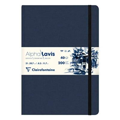 Abbildung von Clairefontaine 975962C Lavis Zeichenbuch mit festem Einband, Fadenbindung, DIN A4 21x29,7cm, Hochformat, 40 Blatt elfenbein 200g, 1 Stück