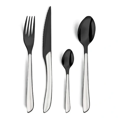 Abbildung von Amefa Lumino 16 teiliges Besteckset Schwarz/Weiß