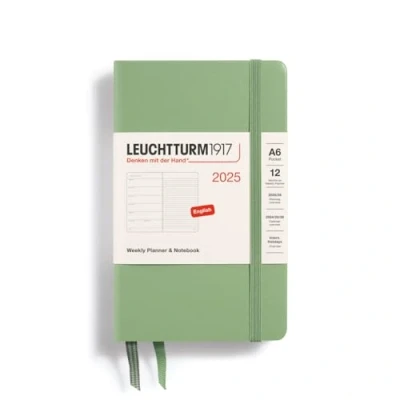 Abbildung von LEUCHTTURM1917 370648 Wochenkalender &amp; Notizbuch Pocket (A6) 2025, Salbei, Englisch