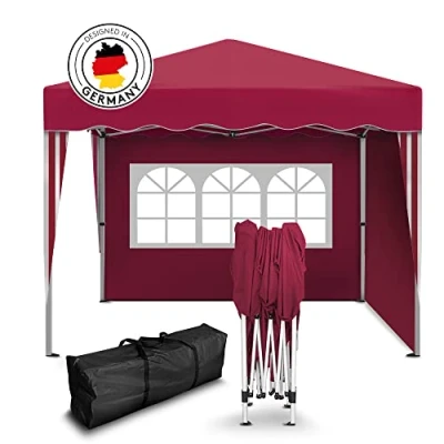 Abbildung von Kronenburg Faltpavillon 3x3 m wasserdicht Gartenpavillon, Partyzelt stabil, UV Schutz 50+, mit 2 Seitenteilen, Wetterfester Schutz, Leichter Aufbau, Inklusive Tragetasche &amp; Zubehör