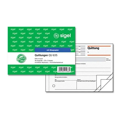 Abbildung von SIGEL QU635 Quittungsblock A6 quer, 3x50 Blatt