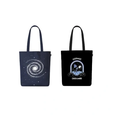 Abbildung von Eco Right Niedliche Canvas Tragetasche, ästhetische Tragetasche für Frauen, Lehrer, Einkaufs Geschenktasche, perfekt Lebensmittel, Schule und Strand, blau, Einheitsgröße, Utility