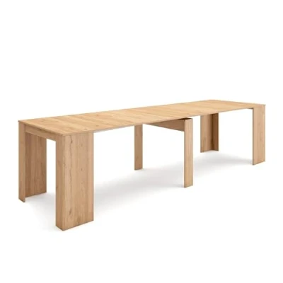 Abbildung von Skraut Home Ausziehbarertisch Multifunktionaler ausziehbarer 300 Für 14 Gäste Esszimmertische Moderner Stil Eiche