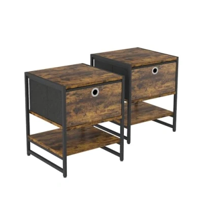 Abbildung von Vicco Nachtschrank Fyrk, Eiche rustikal, 40 x 50 cm 2er Set