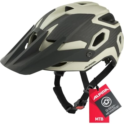 Abbildung von ALPINA ROOTAGE Extrem Robuster, Carbonfaser Verstärkter Enduro &amp; Trail Fahrradhelm Mit Kühlenden Polstern Für Erwachsene, mojave sand matt, 52 57 cm