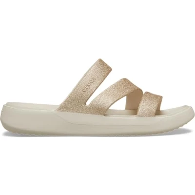 Abbildung von Crocs Getaway Glitter Strappy Riemensandalette, Damen, Größe: 34.5, Stucco Schuhe