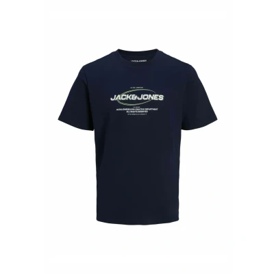 Abbildung von Jack &amp; Jones Rundhals Tshirt print, Herren, Größe: Large, Navy blazer